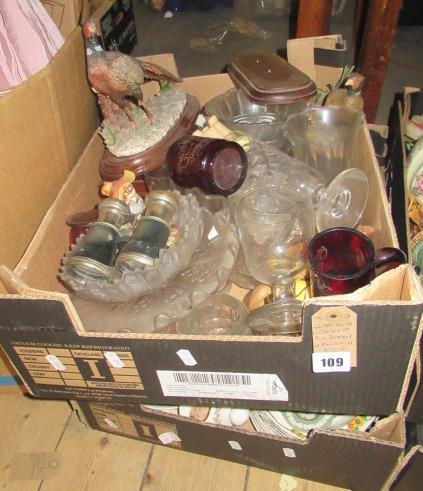 TWO BOXES OF CERAMICS INCLUDING PHEASANT ETC Image