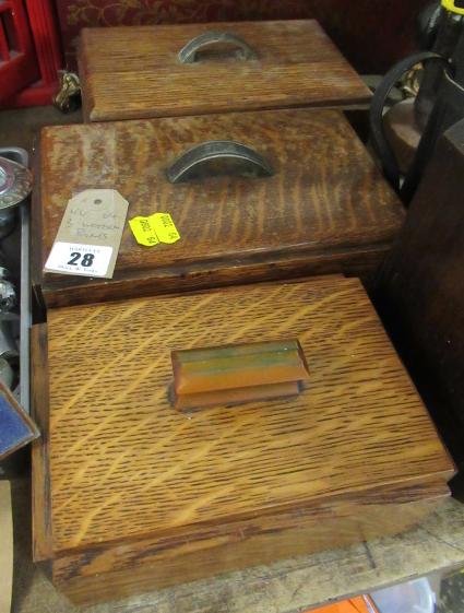 THREE WOODEN BOXES Image