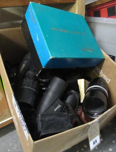 BOX OF CAMERAS AND BINOCULARS Image