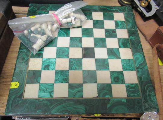 MALACHITE AND MARBLE CHESS SET Image