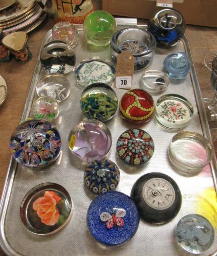 TRAY OF PAPERWEIGHTS Image