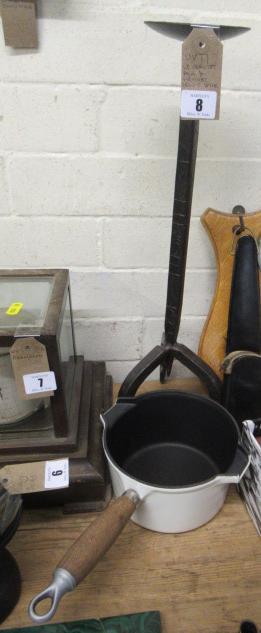 LE CREUSET PAN AND WROUGHT IRON CANDLESTICK Image