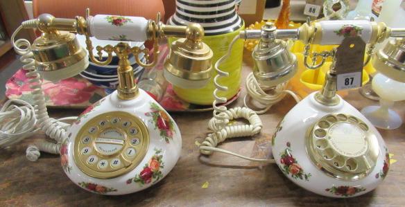 TWO OLD COUNTRY ROSES TELEPHONES Image
