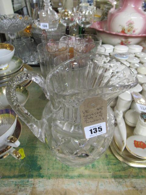 CRYSTAL JUG AND FOUR TUMBLERS Image