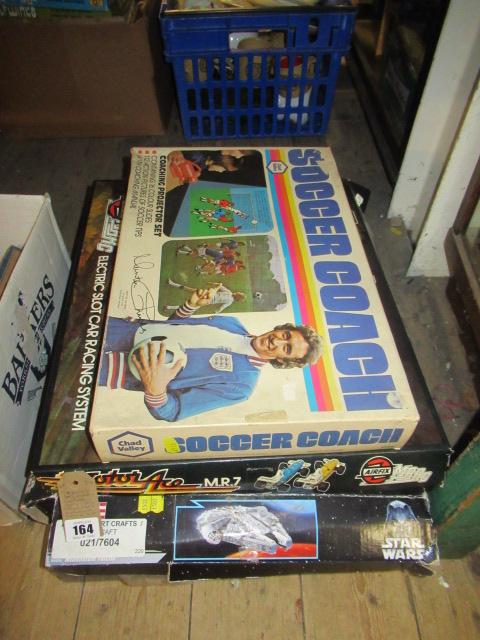 TWO RACING SETS AND  VINTAGE SOCCER GAMES ETC Image