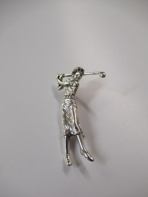 SILVER GOLFER BROOCH Image