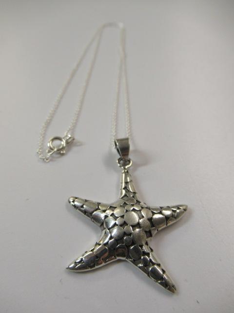 SILVER STARFISH PENDANT ON SILVER CHAIN Image