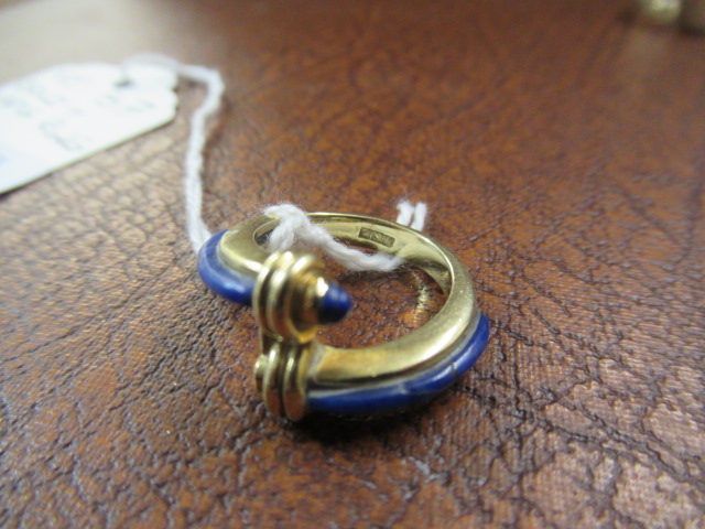 GOLD LAPIS LAZULI RING Image