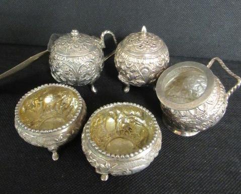 WHITE METAL CONDIMENT SET Image