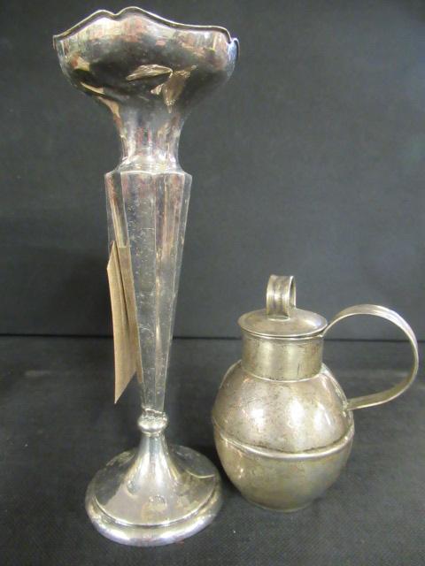 925 SILVER JUG AND A BUD VASE Image