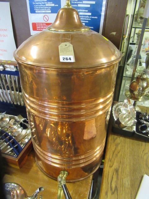 LARGE COPPER WATER URN WITH BRASS TAP Image