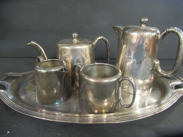 HOTEL PLATED TEASET AND ART NOUVEAU TRAY Image
