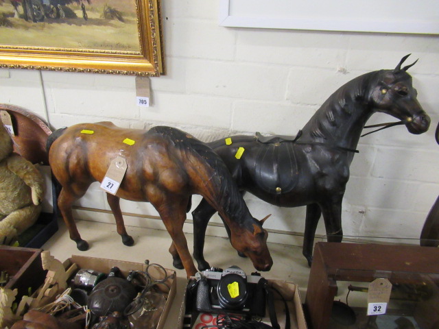 TWO LEATHER HORSES Image