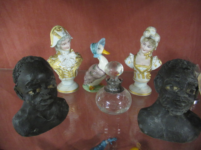 CONTINENTAL BISQUE BUST AND BESWICK PUDDLE DUCK ETC Image