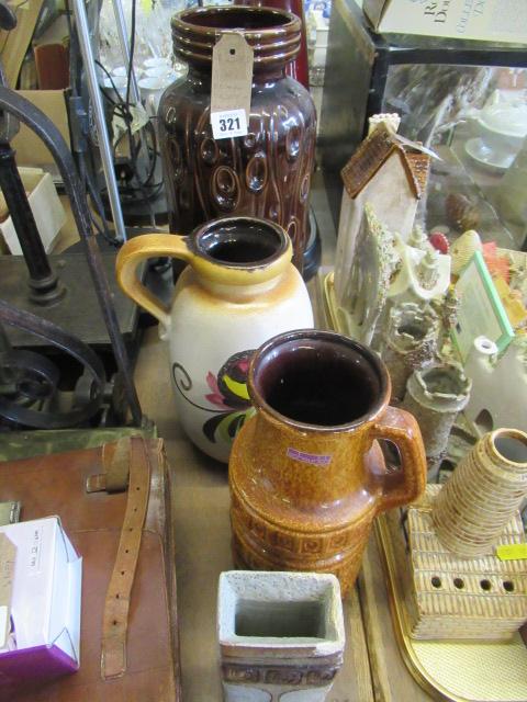 THREE WEST GERMAN VASES AND ANOTHER Image