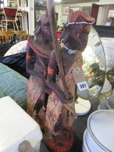 TWO LARGE AFRICAN FIGURES Image