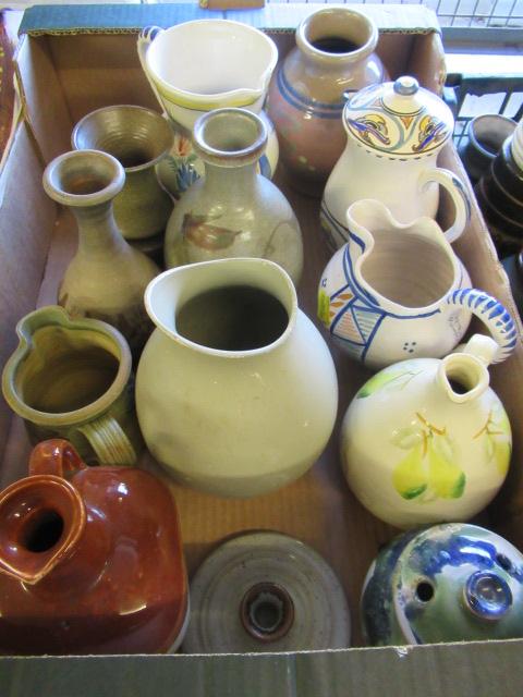 BOX OF CERAMIC JUGS AND VASES ETC Image