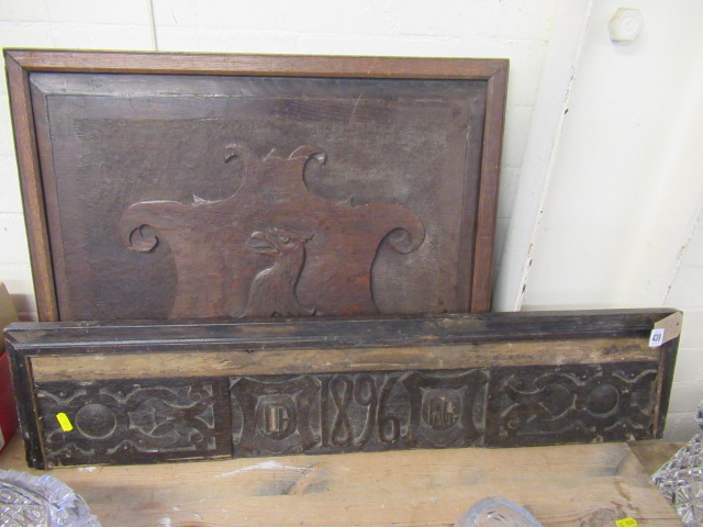 TWO CARVED OAK PANELS Image