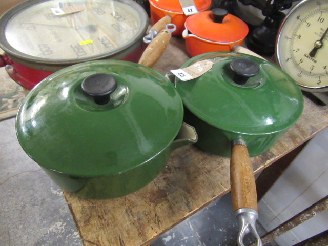 TWO LE CREUSET GREEN PANS Image