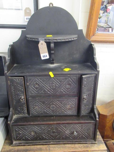 CARVED OAK WALL CUPBOARD Image