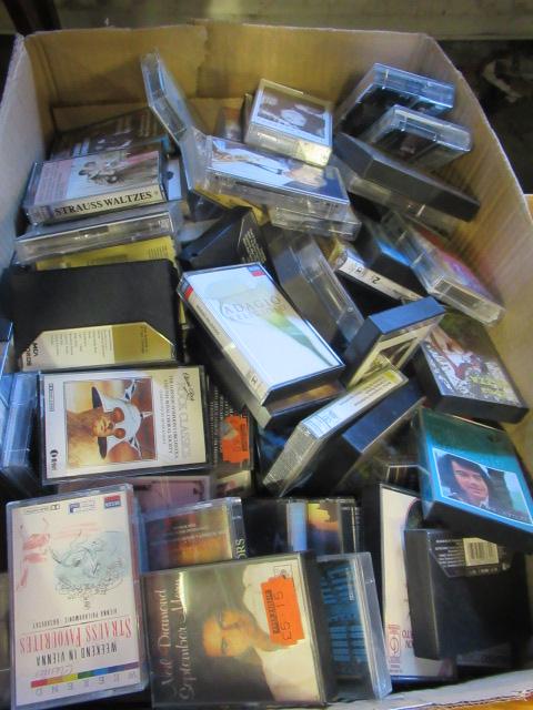 BOX OF CDS AND CASSETTES INCLUDING NEIL DIAMOND Image