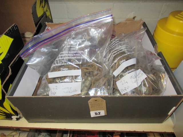 BOX OF VINTAGE POLICE WHISTLES  Image