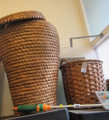 LINEN BASKET AND A LOG BASKET Image