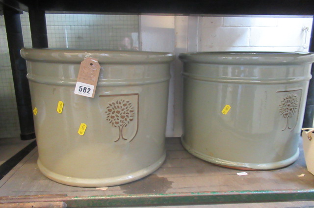 PAIR OF GLAZED PLANT POTS Image