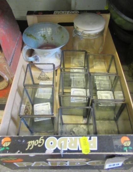 BOX OF GLASS TEA LIGHT HOLDERS ETC Image