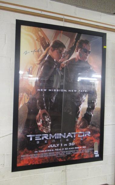LARGE MULTI SIGNED TERMINATOR GENESIS POSTER WITH CERTIFICATE OF AUTHENTICITY Image