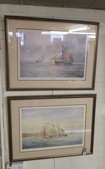 PAIR OF SIGNED SHIP PRINTS BY MICHAEL LEES Image