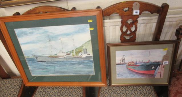 TWO FRAMED SHIP PICTURES Image