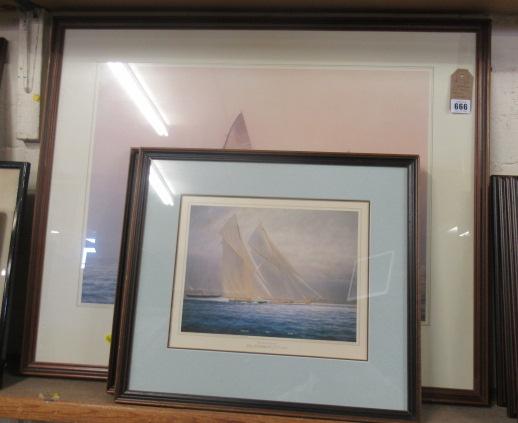 THREE AMERICA CUP YACHT RACING PRINTS Image
