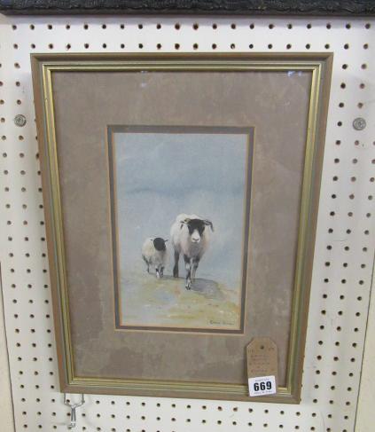 WATERCOLOUR OF SHEEP BY BRIAN IRVING Image