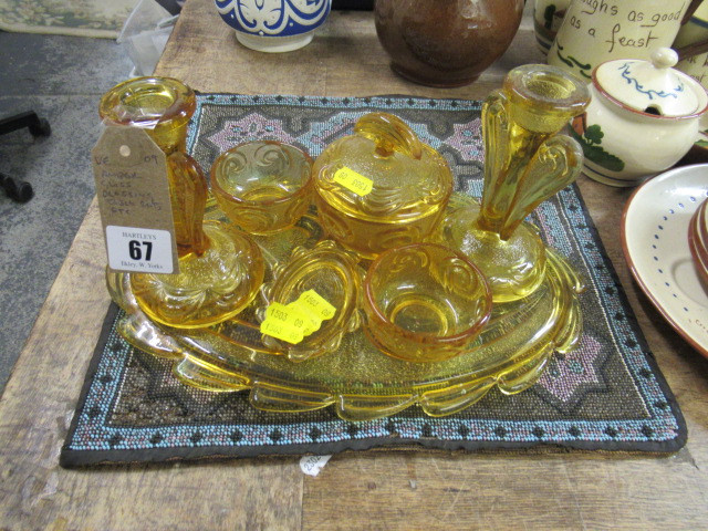 AMBER GLASS DRESSING TABLE SET ETC Image