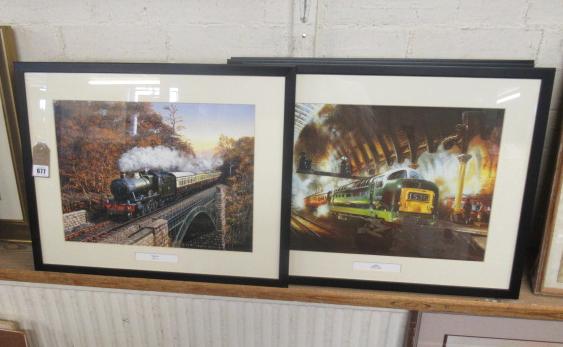 SET OF FOUR STEAM ENGINE PRINTS Image