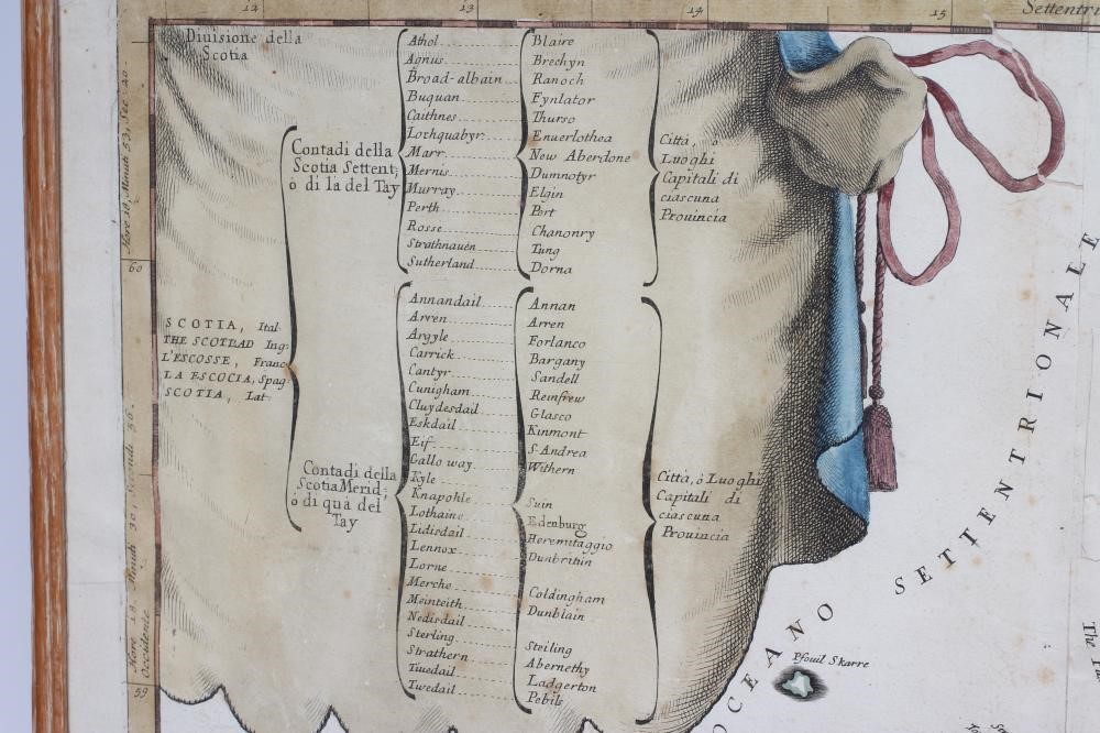 FRAMED HANDPAINTED VINCENZO CORONELLI MAP DATED 1690 AND A FRAMED MAP OF THE BRITISH ISLES Image