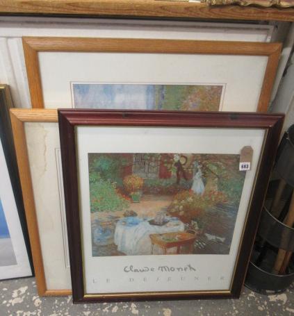 FIVE FRAMED IMPRESSIONIST PRINTS INCLUDING MONET Image