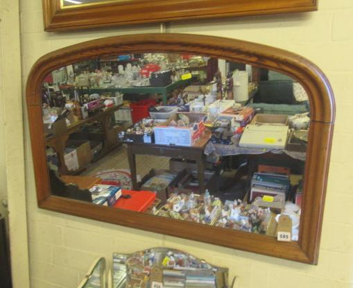 PITCH PINE OVERMANTEL MIRROR Image