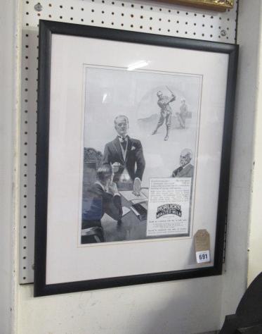 FRAMED HORLICKS ADVERT PRINT 1925 Image