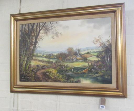 GILT FRAMED OIL BY JOHN CORCORAN Image