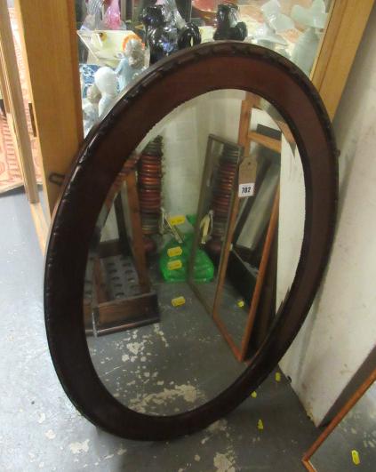 MAHOGANY OVAL FRAMED MIRROR Image