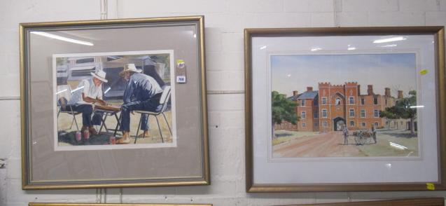 TWO FRAMED WATERCOLOURS BY HENRY HARFFEY Image