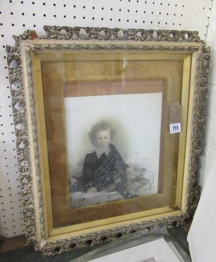 ANTIQUE PICTURE CHILD IN TARTAN Image