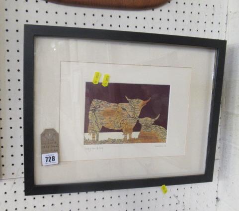 ILKLEY COW AND CALF LTD EDITION COW PICTURE Image