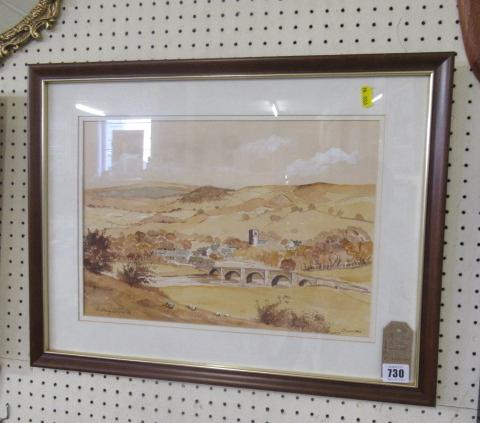 WATERCOLOUR OF BURNSALL BY ANTHONY LAYCOCK Image