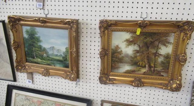 PAIR OF GILT FRAMED OIL LANDSCAPES Image
