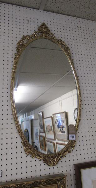 GILT OVAL FRAMED MIRROR Image
