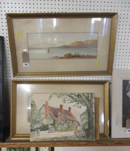 PAIR OF FRAMED WATERCOLOURS OF LOCH LOMOND SIGNED T WILSON ETC Image