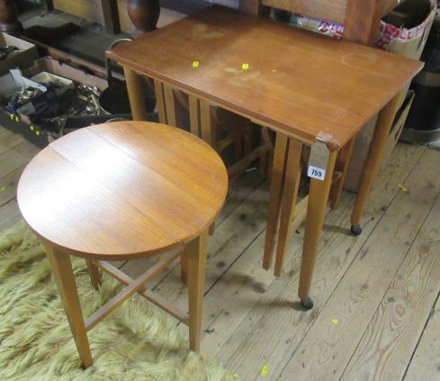 NEST OF TEAK RETRO DANISH TABLES BY POUL HUNDEVAD Image